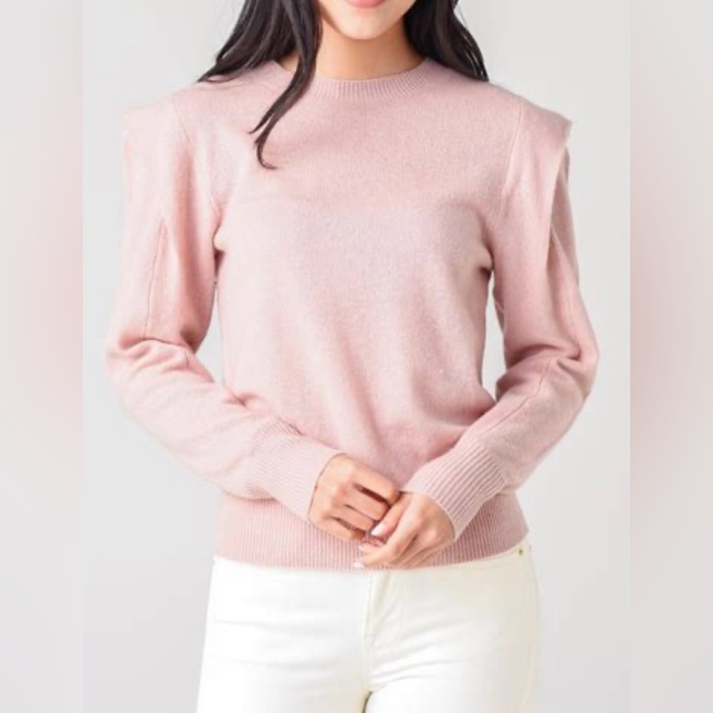 Frame Denim Soft Pink Kennedy Cashmere Sweater - Size XS